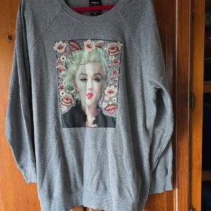 Torrid Gray Sweatshirt with Floral Portrait
